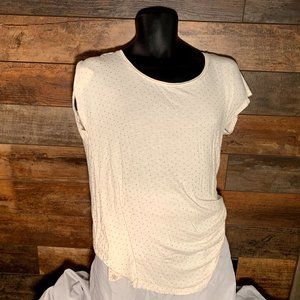 white tshirt with gold rhinestones